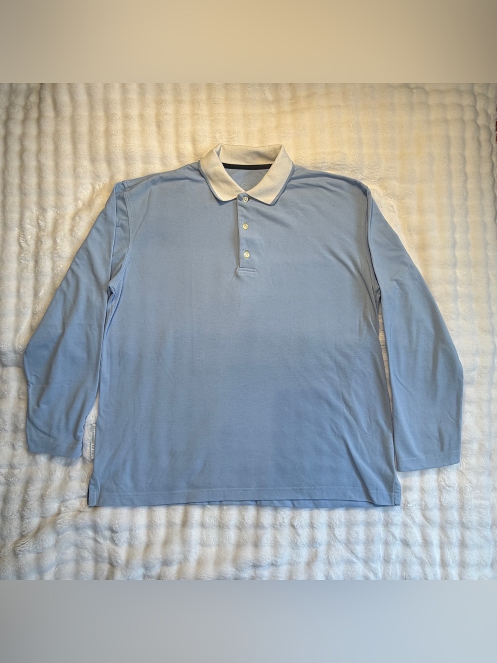 Van Laack Lufthansa First Class Men’s Blue Long Sleeve Collard Polo Shirt Size L